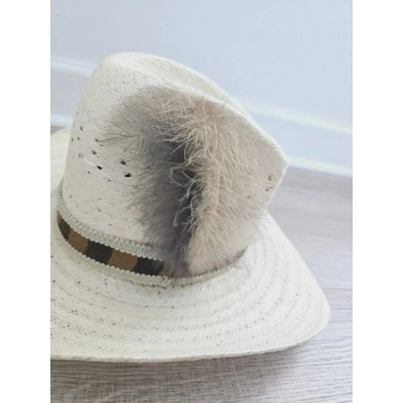 JA Miller CO Straw Woven Feather Rodeo Cowboy Cowgirl Rancher Boho Western Hat 7 - Picture 3 of 11